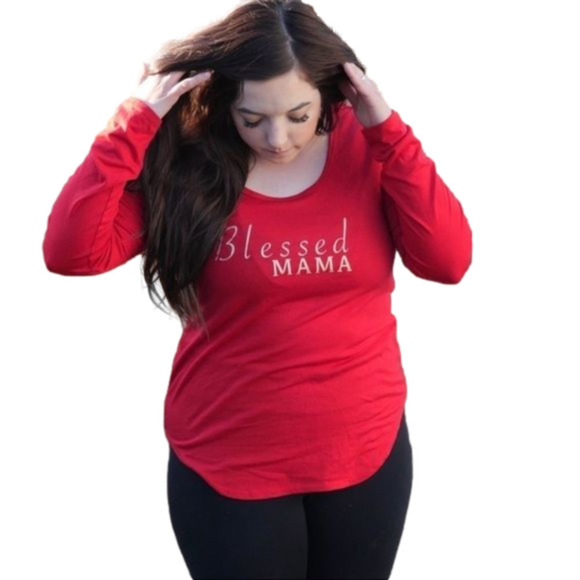 Blessed Mama long sleeve t-shirt by just be size medium - Picture 5 of 5